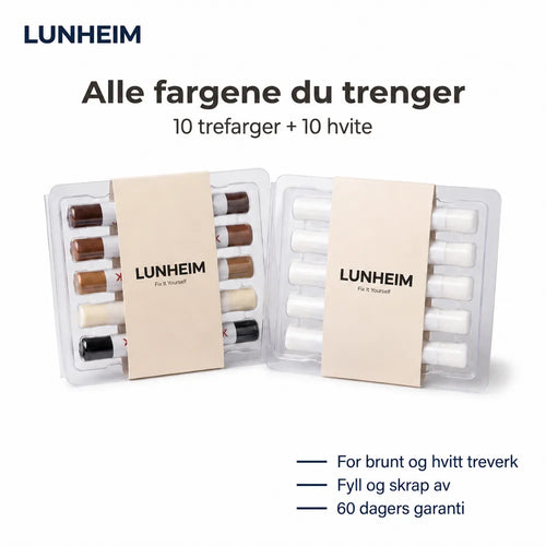 Alle fargene du trenger – 10 trefarger + 10 hvite