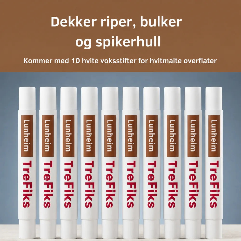 TreFiks White – 10 hvite vokspenner